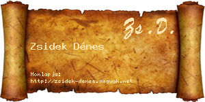 Zsidek Dénes névjegykártya