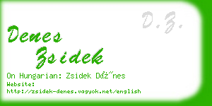 denes zsidek business card